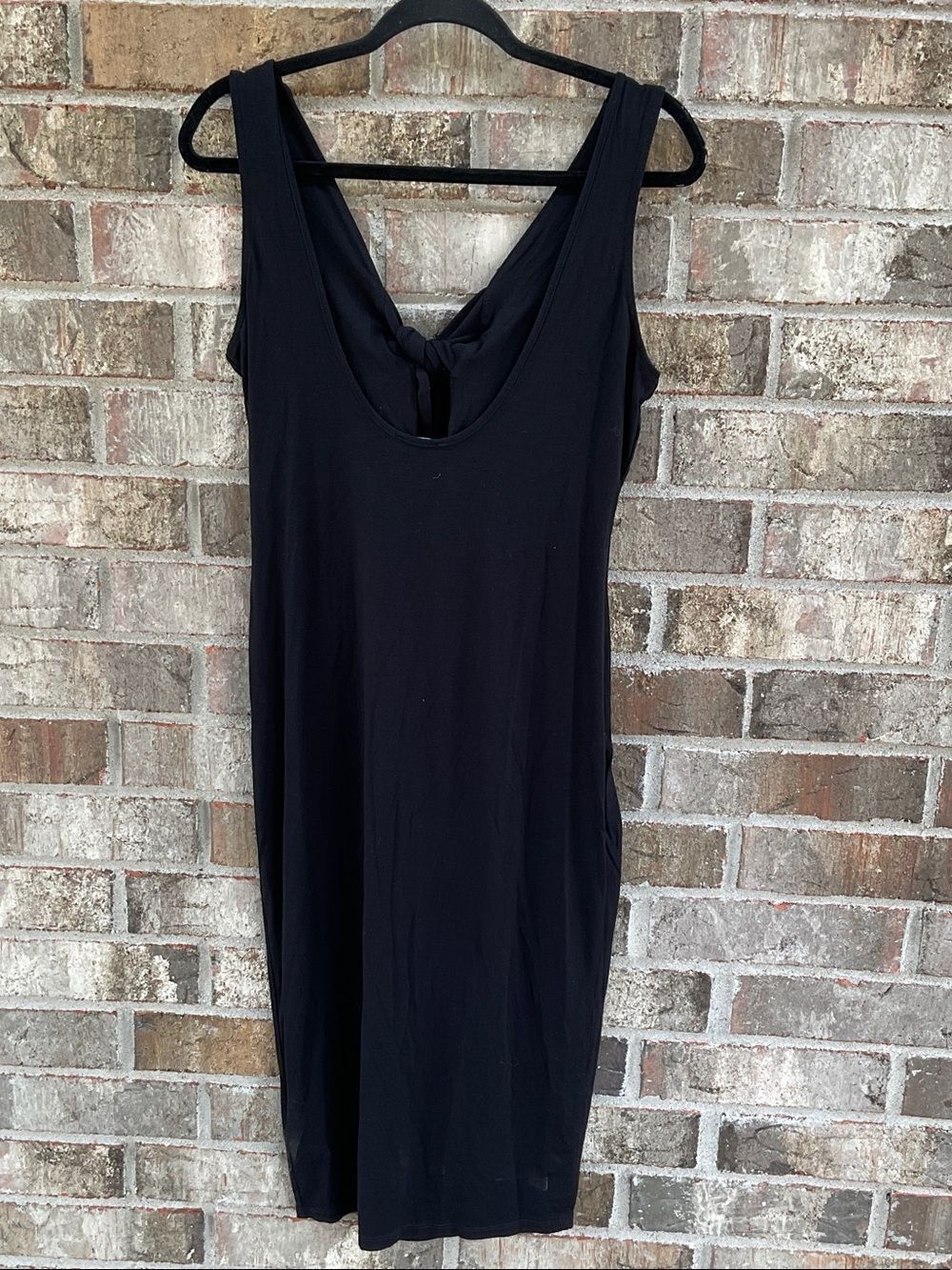 Take 50% OFF- ASOS Classic Black Tie-Front Midi Dress, Size-10 - Picture 7 of 10